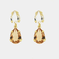 Orecchini in Argento 925 a goccia con cristalli champagne