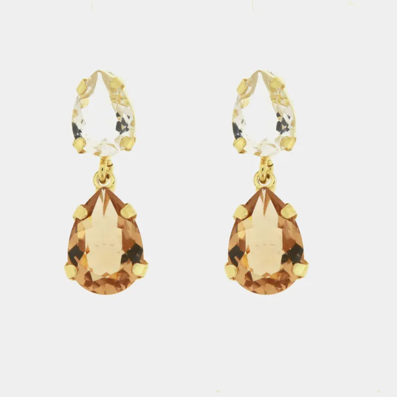 Orecchini in Argento 925 a goccia con cristalli champagne