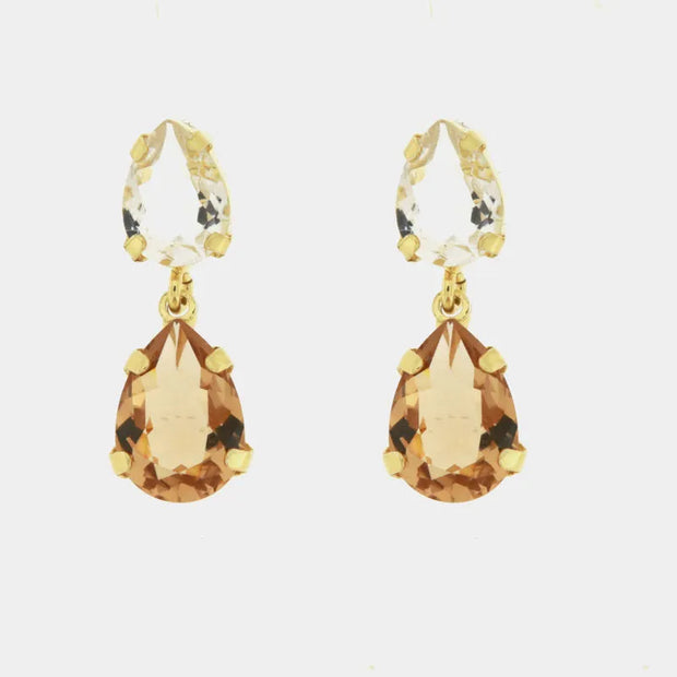 Orecchini in Argento 925 a goccia con cristalli champagne