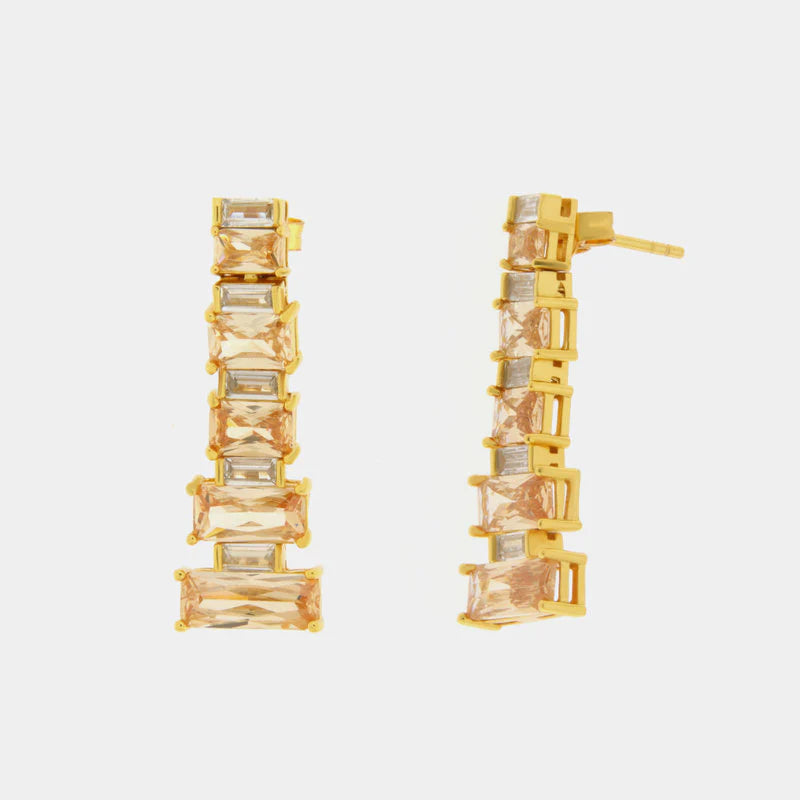 Orecchini in Argento 925 con zirconi champagne