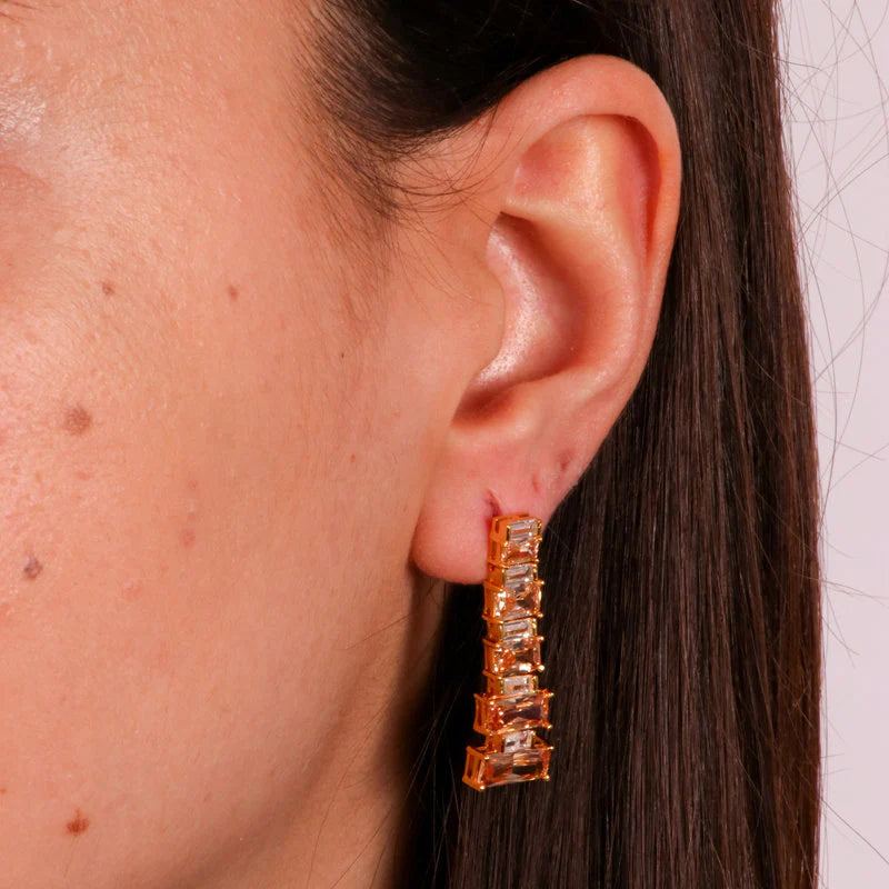 Orecchini in Argento 925 con zirconi champagne