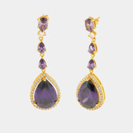 Orecchini in Argento 925 a goccia viola
