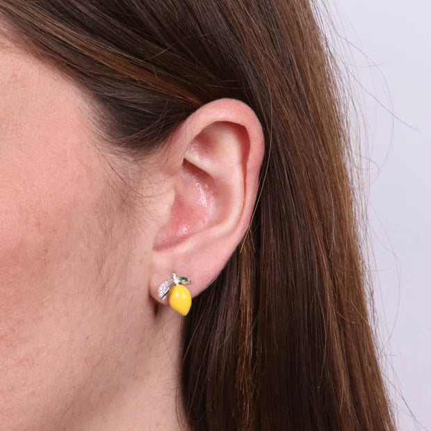 Orecchini in Argento 925 a lobo con limone