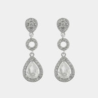 Orecchini in Argento 925 con zirconi ovali pendenti