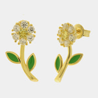 Orecchini in Argento 925 placcato oro a forma di margherita