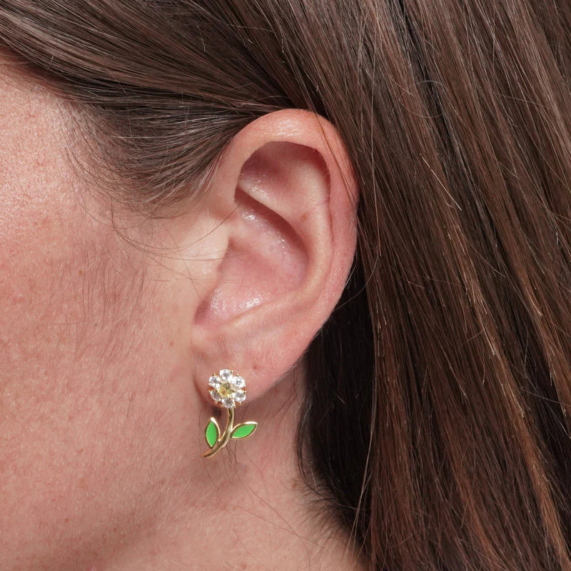 Orecchini in Argento 925 placcato oro a forma di margherita