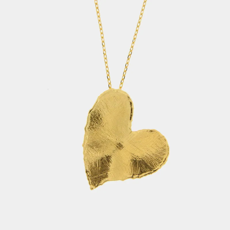 Collana in Argento 925 placcato oro con ciondolo cuore