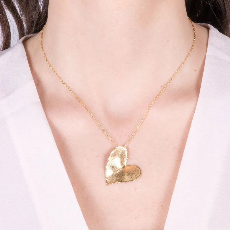 Collana in Argento 925 placcato oro con ciondolo cuore