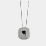 Collana in Argento 925 rodiato con quadrato liscio