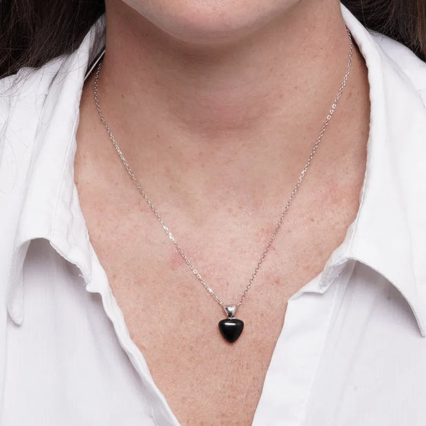 Collana in Argento 925 triangolo smaltato nero