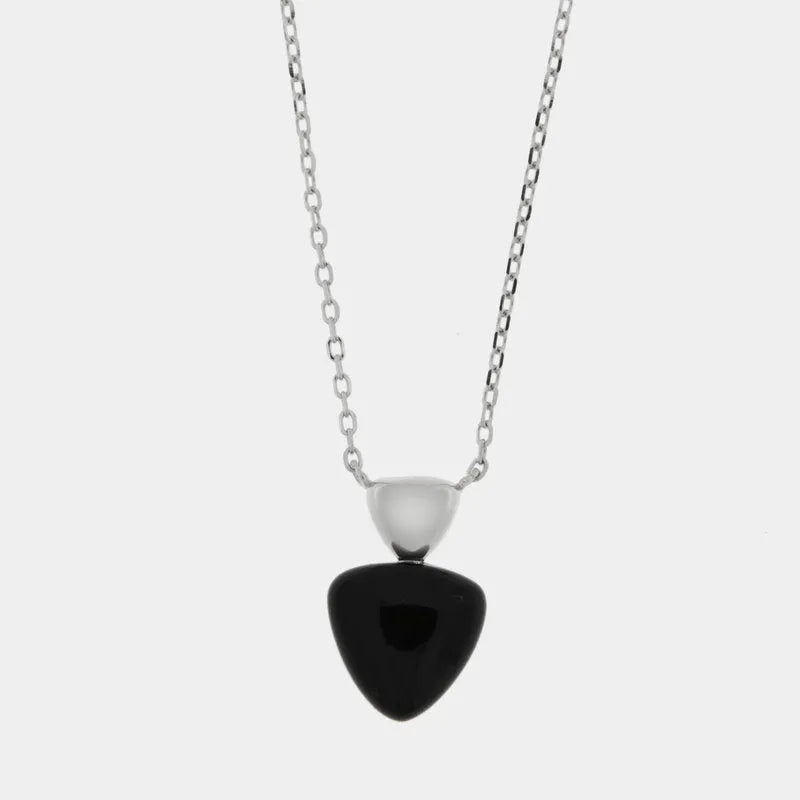 Collana in Argento 925 triangolo smaltato nero