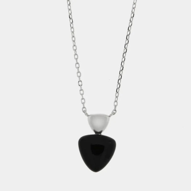 Collana in Argento 925 triangolo smaltato nero