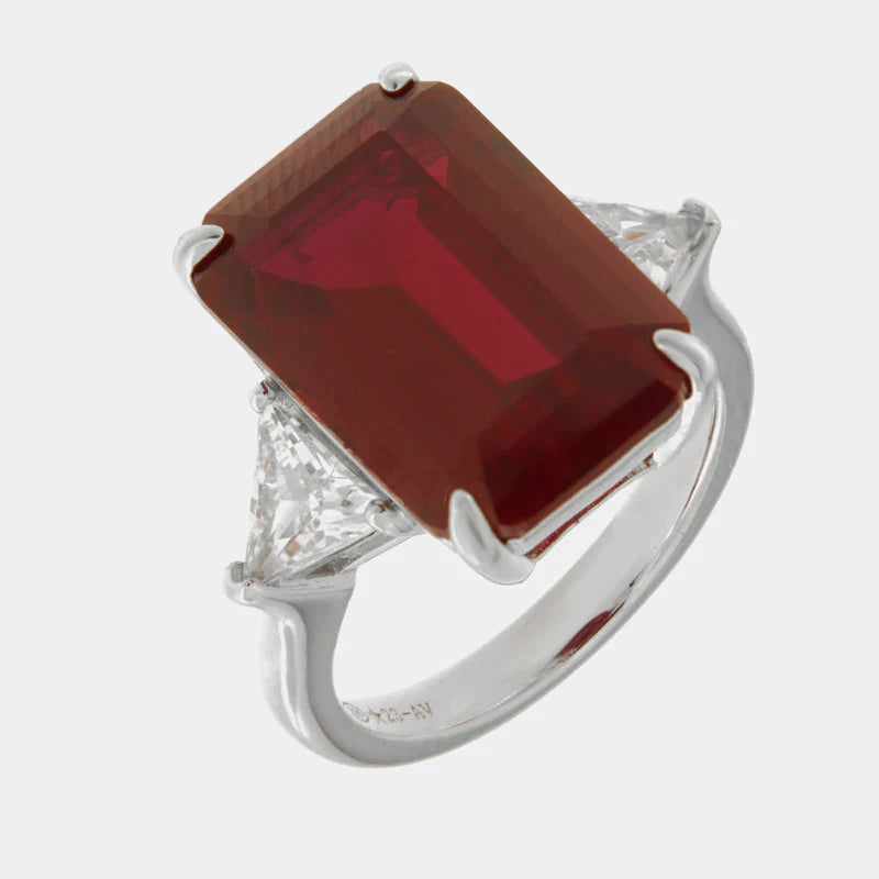 Anello in Argento 925 con zircone rosso