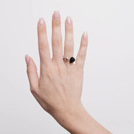 Anello in Argento 925 triangolo nero