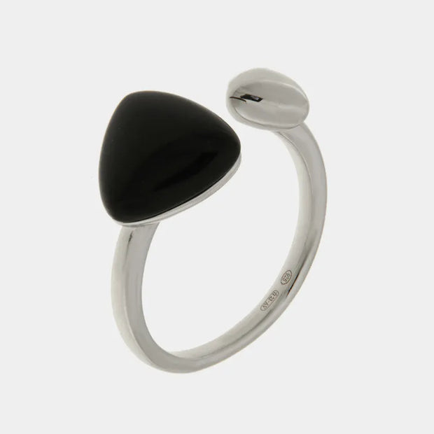 Anello in Argento 925 triangolo nero