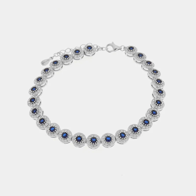 Bracciale in Argento 925 con punti luce blu e trasparenti