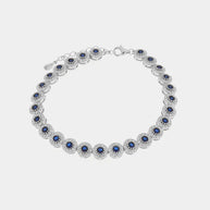 Bracciale in Argento 925 con punti luce blu e trasparenti