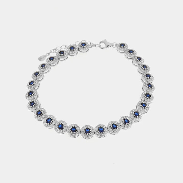 Bracciale in Argento 925 con punti luce blu e trasparenti