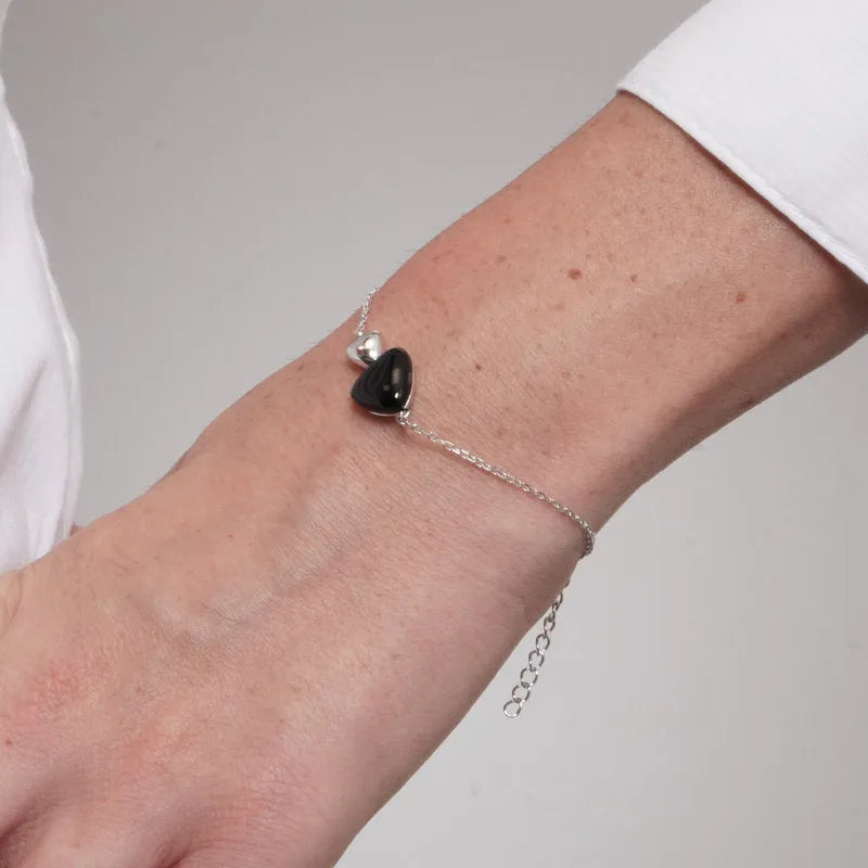 Bracciale in Argento 925 triangolo nero