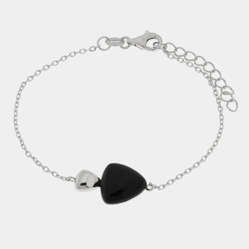 Bracciale in Argento 925 triangolo nero