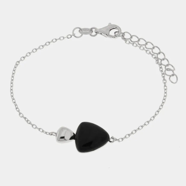 Bracciale in Argento 925 triangolo nero
