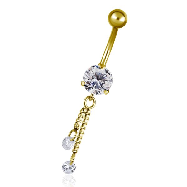 Banana per ombelico dorata con catene veneziane