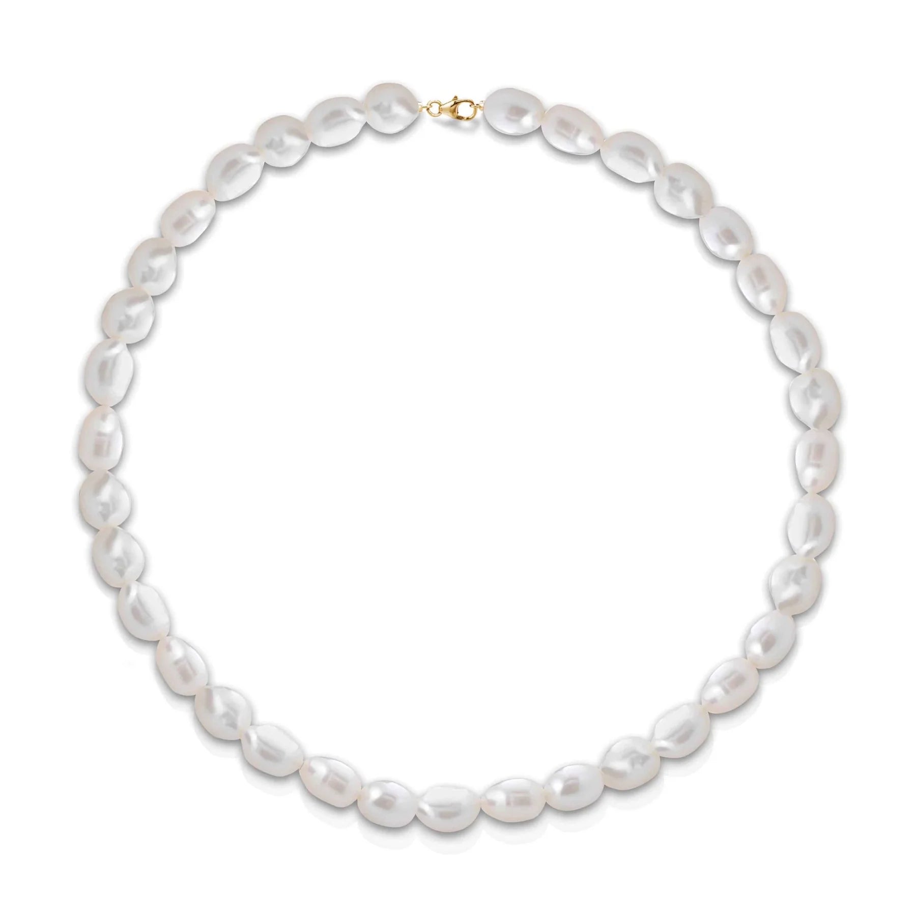 Collana di perle barocche e chiusura in oro giallo 18 kt