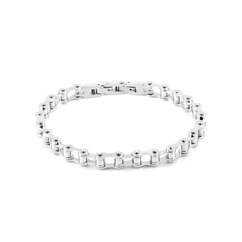 Bracciale uomo in acciaio catena bicicletta