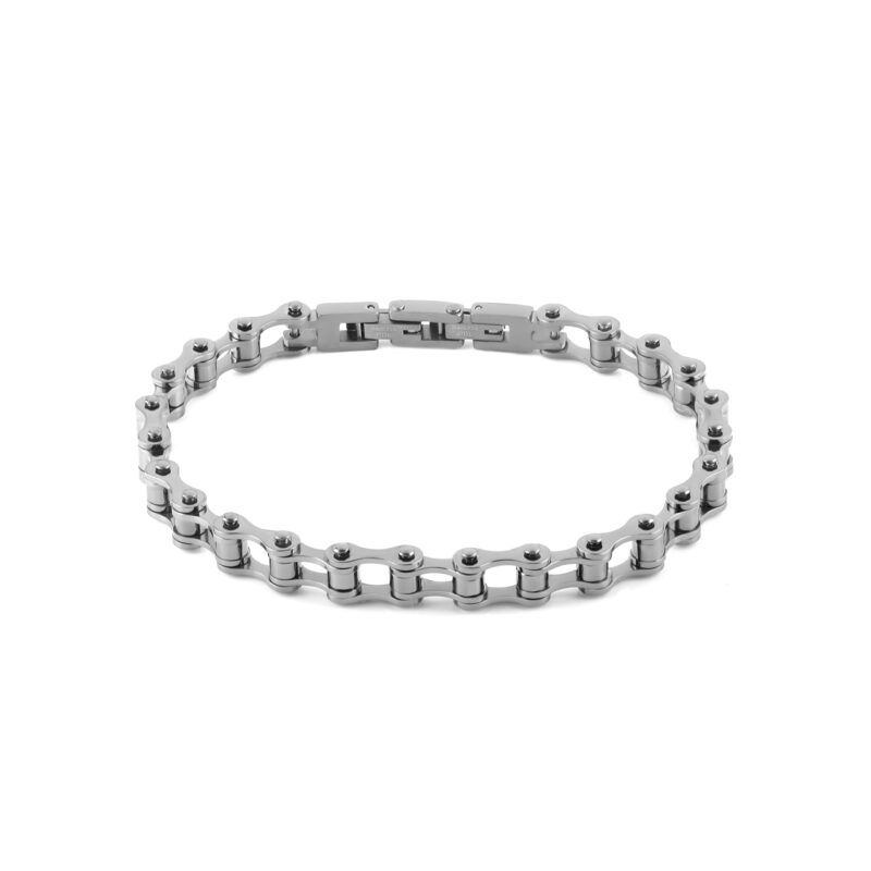 Bracciale catena bicicletta mix acciaio e metal gun