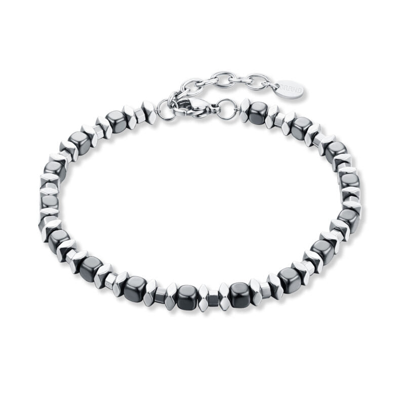 Bracciale in ematite con cubi scuri