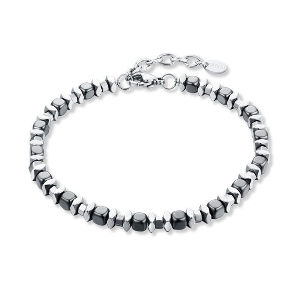 Bracciale in ematite con cubi scuri