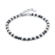 Bracciale in ematite con cubi rodiati