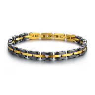 Bracciale uomo in ematite oro e nero
