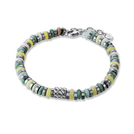 Bracciale con pietre verdi ed ematite scura