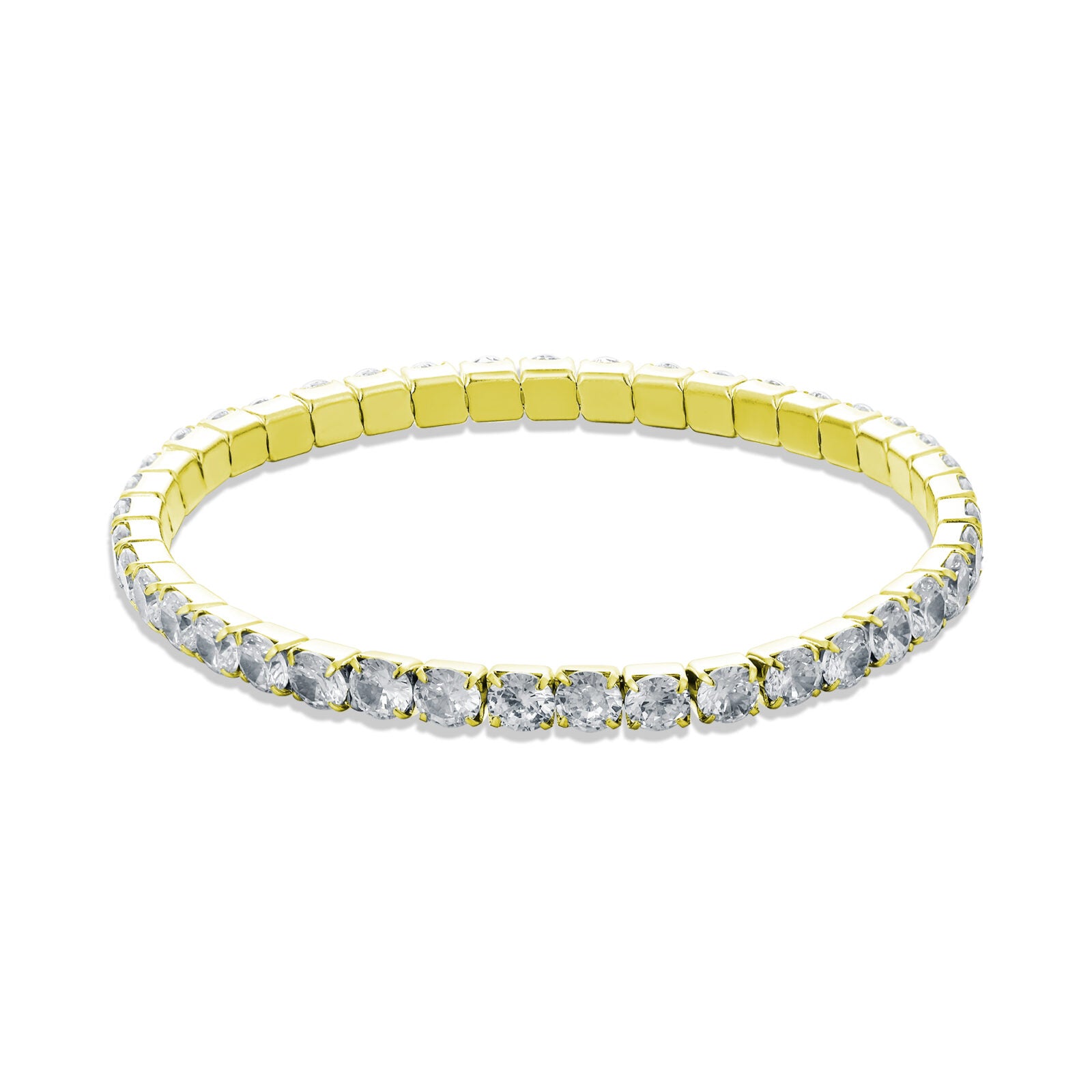 Bracciale maxi tennis elastico donna pvd oro