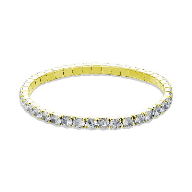 Bracciale maxi tennis elastico donna pvd oro
