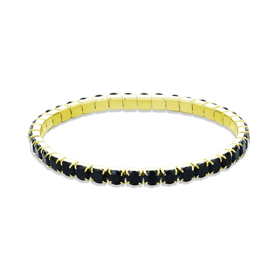 Bracciale maxi tennis elastico donna pvd oro
