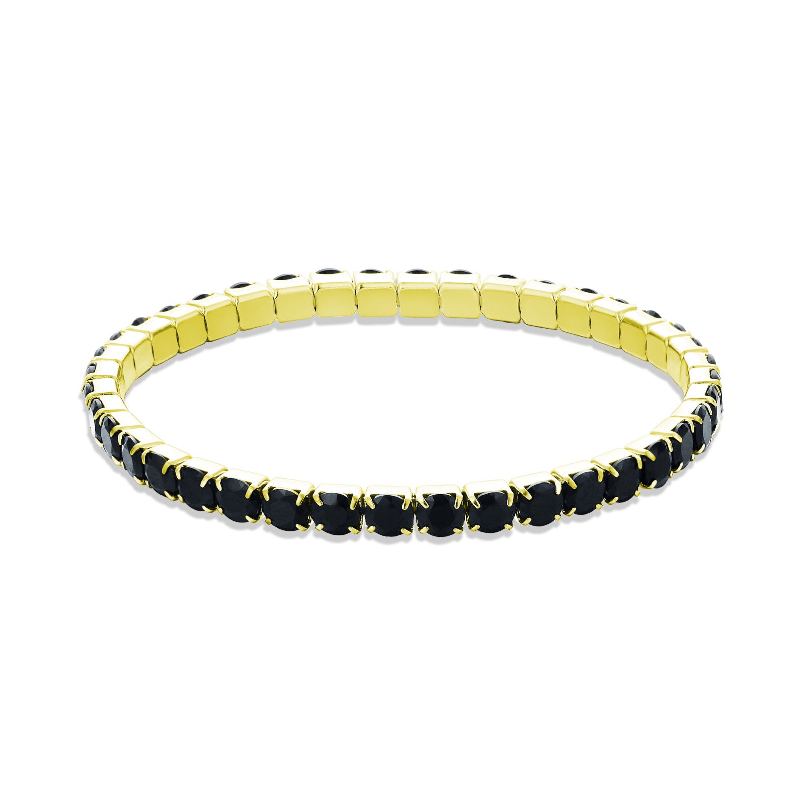 Bracciale maxi tennis elastico donna pvd oro