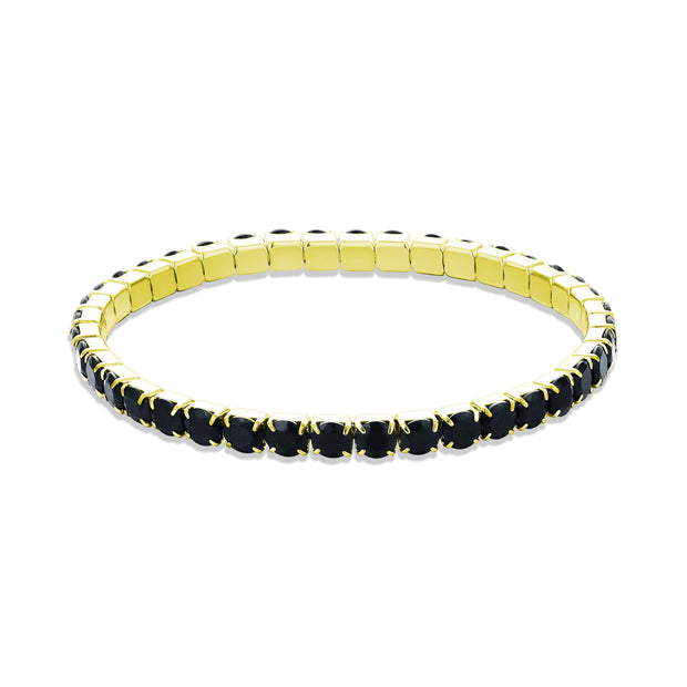 Bracciale maxi tennis elastico donna pvd oro