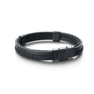 Bracciale in Similpelle Cinturino Nero Regolabile