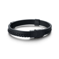 Bracciale in Similpelle Cinturino Nero doppio Regolabile regolabile