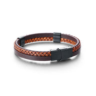 Bracciale in Similpelle Intreccio Marrone Regolabile