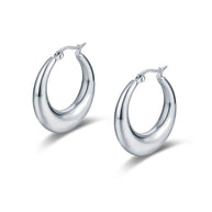 Orecchini Cerchio Bombato in acciaio