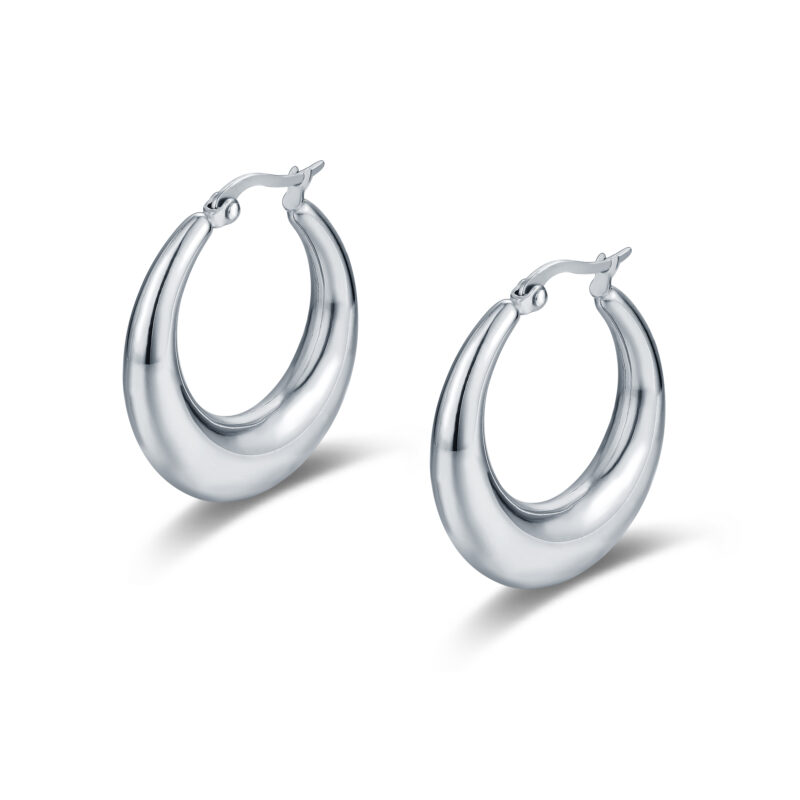 Orecchini Cerchio Bombato in acciaio