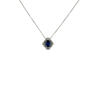 Collana in oro bianco 750% con diamanti e tanzanite