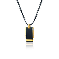Collana uomo targa nera e pvd oro