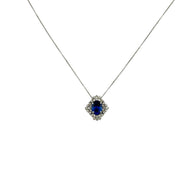Collana in oro bianco 750% con diamanti e tanzanite