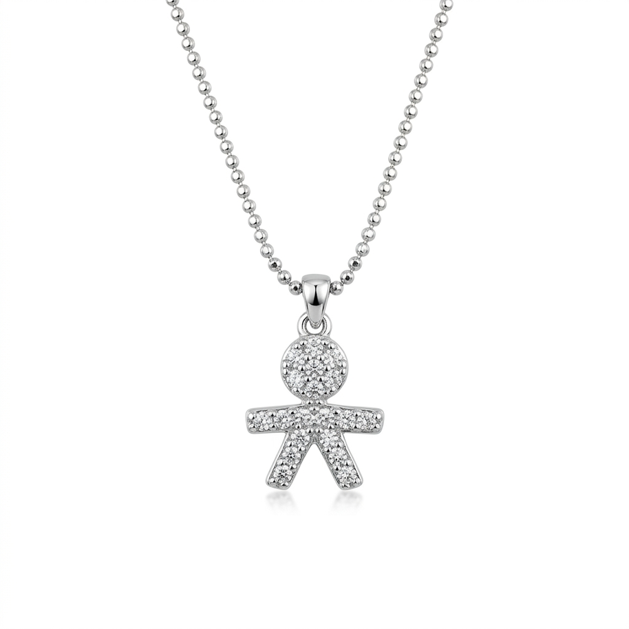 Collana con bimbo zirconato in argento 925%