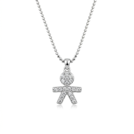 Collana con bimbo zirconato in argento 925%