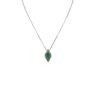 Collana in oro bianco 18 kt con smeraldo e diamanti